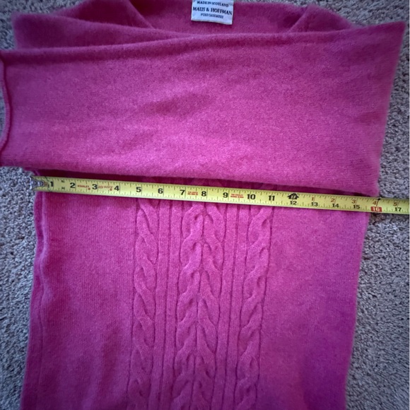 Maus & Hoffman 100% Scottish Cashmere Pink Sweater Size M Chunky Knit - Picture 4 of 8